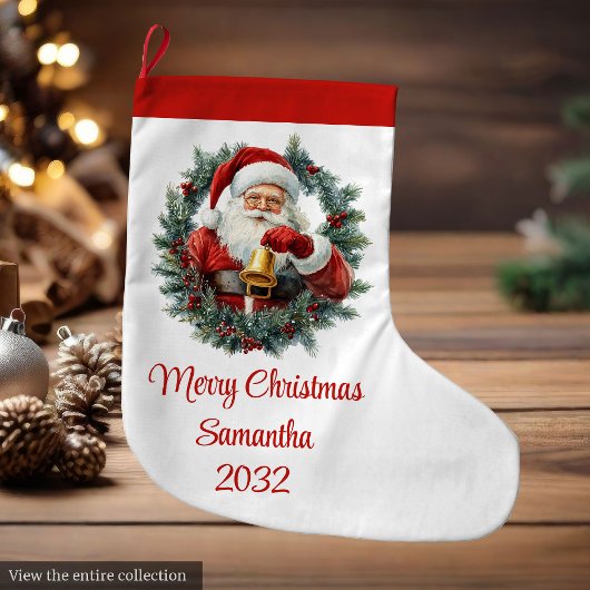 Cozy Santa Claus Minimalist Script Font Stocking Grote Kerstsok