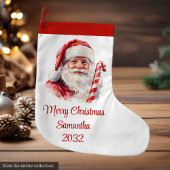 Cozy Santa Claus Minimalist Script Font Stocking Grote Kerstsok