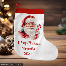 Cozy Santa Claus Minimalist Script Font Stocking Grote Kerstsok