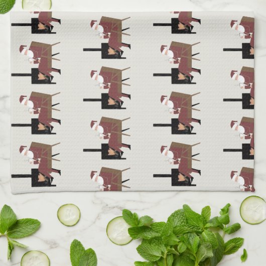 Cozy Santa Fireplace Pattern Decorative Kitchen To Theedoek (Gevouwen)