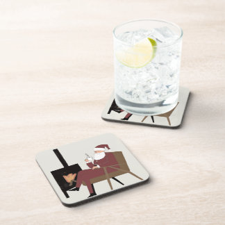 Cozy Santa Fireplace Pattern Hard Plastic Coasters Bier Onderzetter