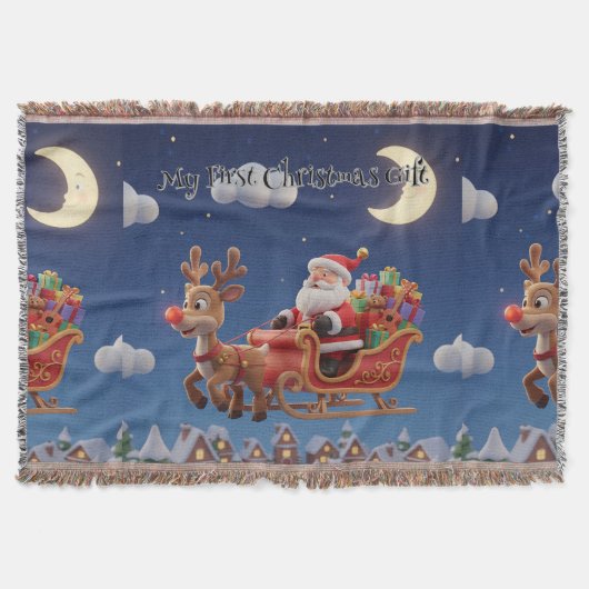 Cozy Santa Rudolph Holiday Fleece Blanket Deken (Voorkant)