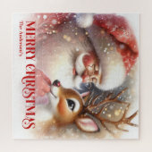 Cozy Santa Rudolph Personalized Christmas Kids   Legpuzzel (Horizontaal)