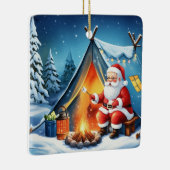 Cozy Santa Winter Camping Adventure Keramisch Ornament (Rechts)