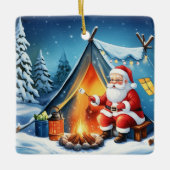 Cozy Santa Winter Camping Adventure Keramisch Ornament (Voorkant)