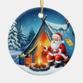 Cozy Santa Winter Camping Adventure Keramisch Ornament (Voorkant)