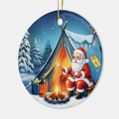 Cozy Santa Winter Camping Adventure Keramisch Ornament (Links)