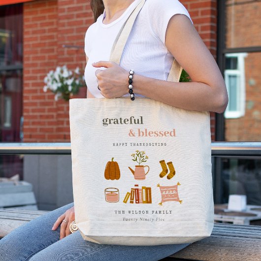 Cozy Scandi Autumn Essential Blush Thanksgiving Tote Bag