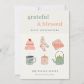 Cozy Scandi Autumn Essential Photo Thanksgiving Feestdagenkaart (Voorkant)