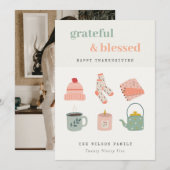 Cozy Scandi Autumn Essential Photo Thanksgiving Feestdagenkaart (Voorkant / Achterkant)