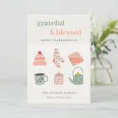 Cozy Scandi Autumn Essential Photo Thanksgiving Feestdagenkaart (Staand voorkant)