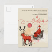 cozy scandi nordic minimal watercolor christmas feestdagenkaart (Voorkant / Achterkant)