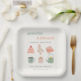 Cozy Scandi Winter Essential Seasons Greetings Papieren Bordje