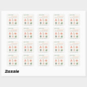 Cozy Scandi Winter Essential Seasons Greetings Vierkante Sticker (Vel)