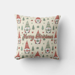 Cozy Scandinavian Christmas Gnome Throw Pillow Kussen