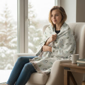 Cozy Scandinavian Holiday Woven Blanket Deken