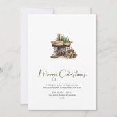 Cozy Script Font Botanical Christmas Greeting Card Feestdagenkaart (Voorkant)