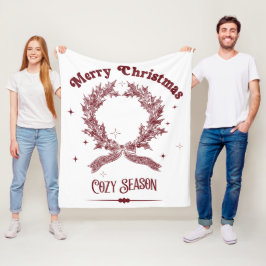 Cozy Season Vintage Christmas Fleece Deken