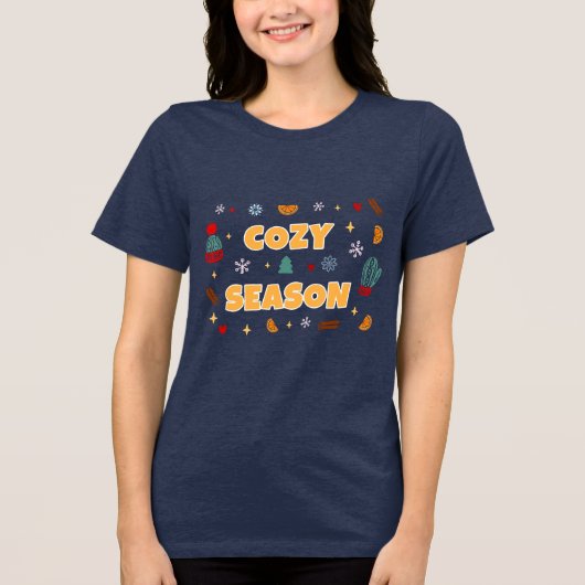 Cozy Season Winter Icons – Style A Tri-Blend Shirt (Voorkant)