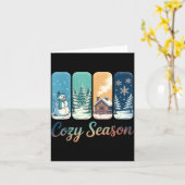 Cozy Season Winter Wonderland Cabin Snowman Snowfl Kaart (Gele Bloem)