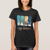 Cozy Season Winter Wonderland Cabin Snowman Snowfl T-shirt (Voorkant)