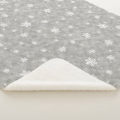 Cozy Silver Glitter Stars Snowflakes Sherpa Deken (3/4)