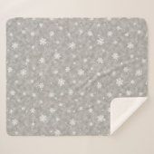 Cozy Silver Glitter Stars Snowflakes Sherpa Deken (Voorkant (horizontaal))