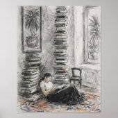 Cozy sketch | bookish wall art poster (Voorkant)