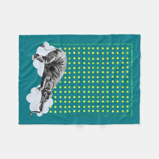 Cozy Sleeping Elephant Baby's Quilt Fleece Deken (Voorkant (Horizontaal))