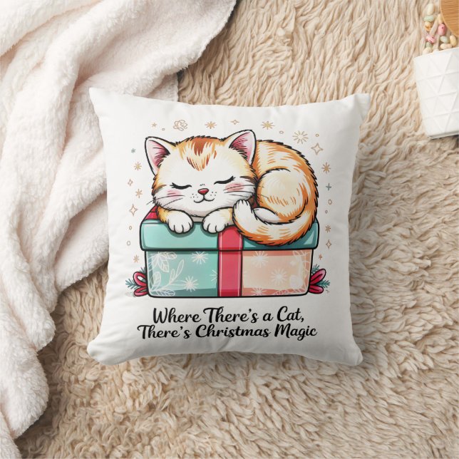 Cozy Sleeping Kitten - Winter Home Decor Kussen (Deken)