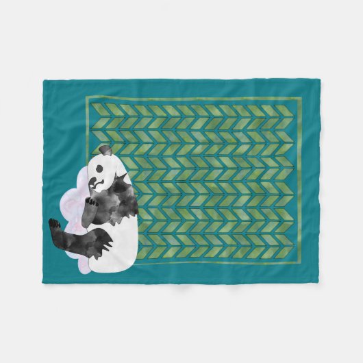 Cozy Sleeping Panda Baby's Quilt Fleece Deken (Voorkant (Horizontaal))