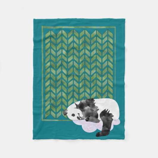 Cozy Sleeping Panda Baby's Quilt Fleece Deken (Voorkant)