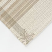Cozy Snowflake Gingham Plaid Blanket –Warm Neutral Fleece Deken (Hoek)