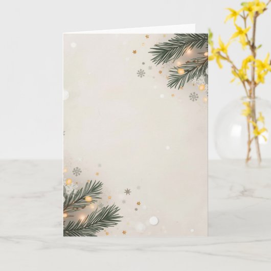 Cozy Snowflake & Pine Holiday Design Kaart (Gele Bloem)