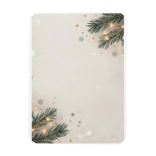 Cozy Snowflake & Pine Holiday Design Magneet (Verticaal)