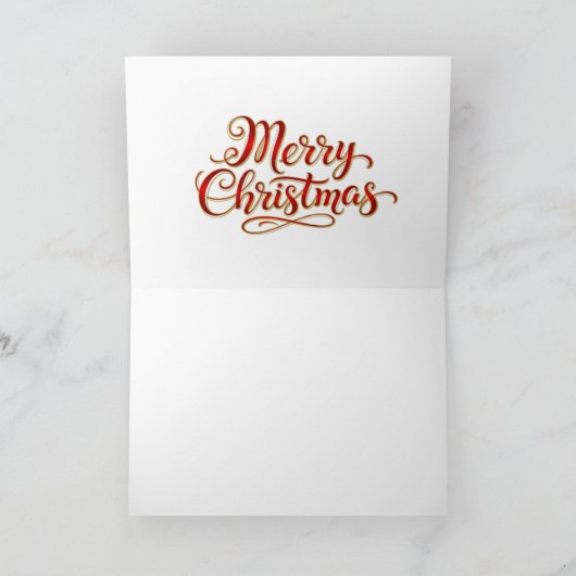 Cozy Snowy Christmas Village Winter Scene Feestdagen Kaart (Binnen)