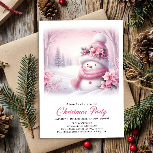 Cozy Snowy Forest Kids Download Christmas Invite Kaart