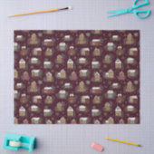 Cozy Snowy Winter Village Pattern (2) Tissuepapier (Craft)