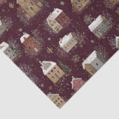 Cozy Snowy Winter Village Pattern (2) Tissuepapier (Detail)