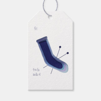 Cozy sock gift label - Blauw - ideaal voor knitter Cadeaulabel