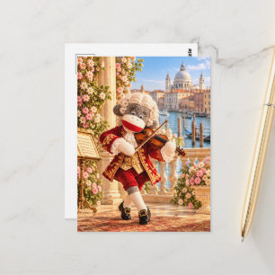 Cozy Sock Monkey Classics — Vivaldi in Venetië Briefkaart
