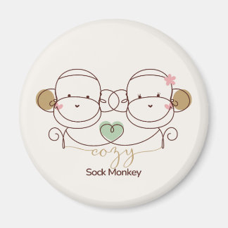 Cozy Sock Monkey Magneet