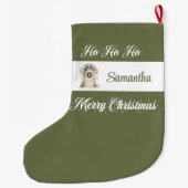 Cozy soft pastel Nordic personalized christmas Grote Kerstsok (Achterkant)