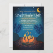Cozy Starlit Bonfire Birthday Party Invitation Kaart (Voorkant)