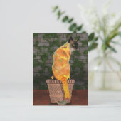 Cozy Sunflower Cat Briefkaart (Staand voorkant)