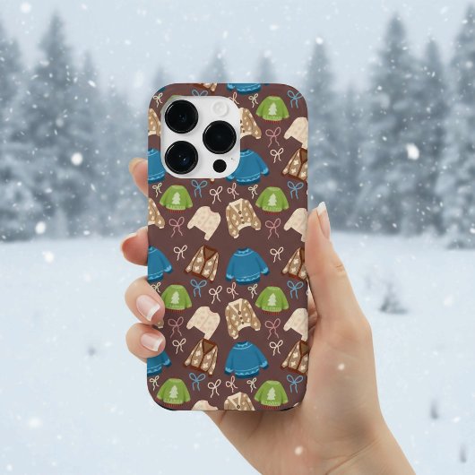 Cozy Sweaters & Ribbons Pattern Phone Case