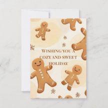 Cozy & Sweet Gingerbread Holiday Greeting Card
