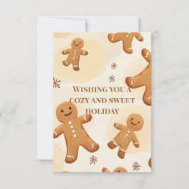 Cozy & Sweet Gingerbread Holiday Greeting Card Bedankkaart