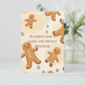 Cozy & Sweet Gingerbread Holiday Greeting Card Bedankkaart (Staand voorkant)