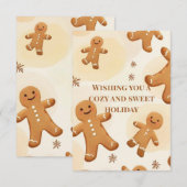 Cozy & Sweet Gingerbread Holiday Greeting Card Bedankkaart (Voorkant / Achterkant)